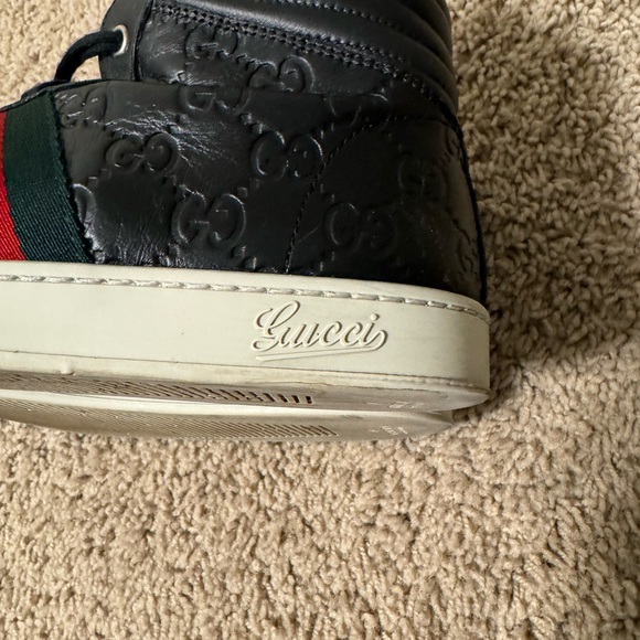 Gucci High Top Leather Sneakers - Picture 7 of 8